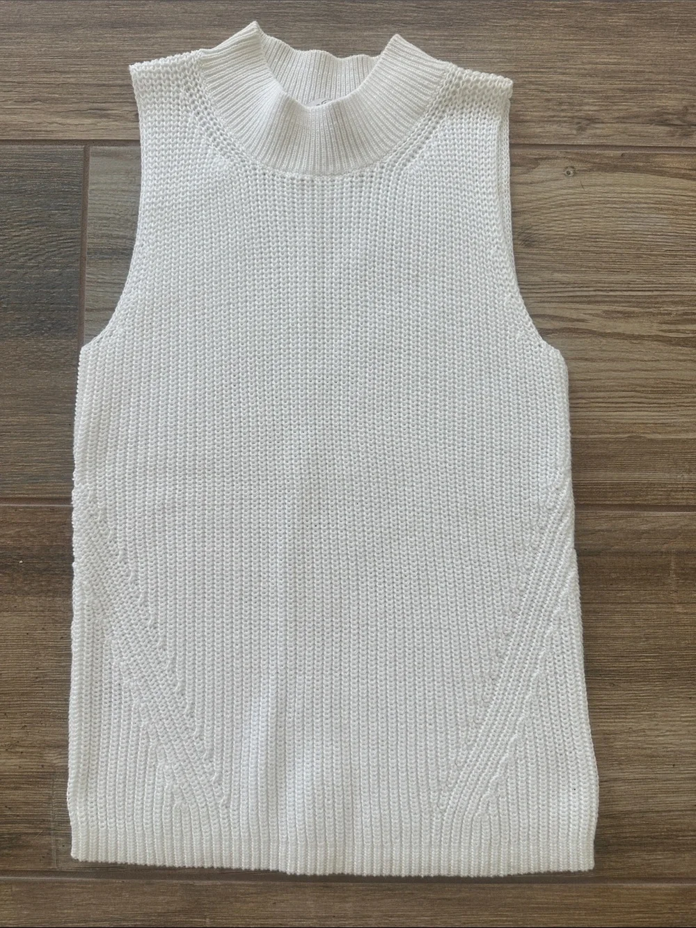 NEW LOFT White Sleeveless Mock Neck Sweater Knit Tank XSP